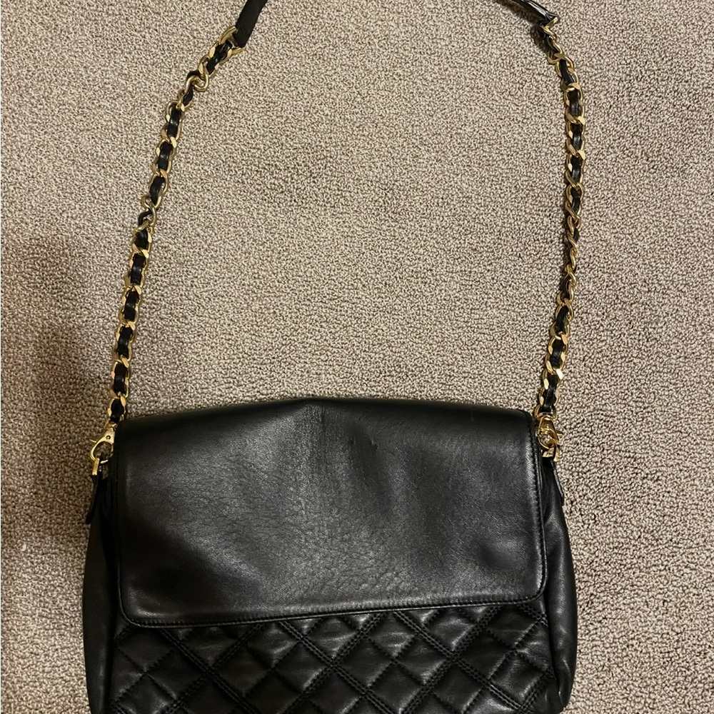 Pure Collection Black Quilted Shoulder Bag